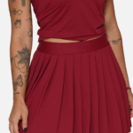 Short Saia System5 Plissada – Vermelho